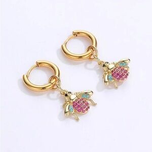 Bee Huggie Hoop Earrings